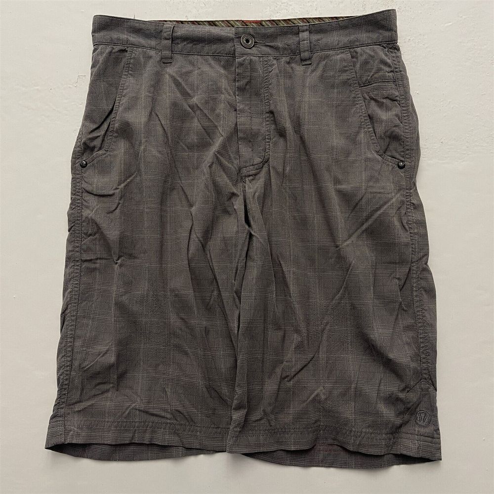 Lululemon‎ 32 x 12" Gray Plaid Woven Casual Shorts